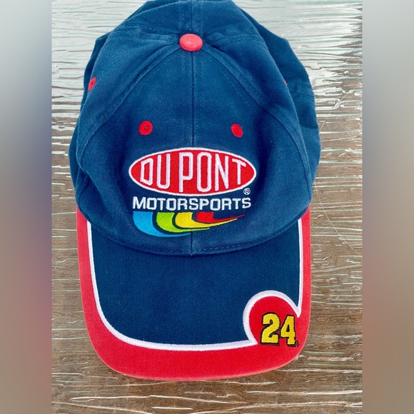CLEAN Vintage Y2K NASCAR Jeff Gordon 24 DuPont Hat Winners‎ Circle Distressed - Picture 1 of 7